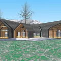 Modern Visitor Center Public Building Visitor Center Building Exhibition Hall Small Public Building Cafe Building Post Station Building 3d model
