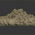 Durable Stacked Sandbags With Reinforced Seams For Household Flood Protection And Emergency Use