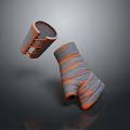 Orange And Gray Striped Half Finger Gloves For Daily Use With Comfortable Fit