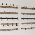 Assorted Wall Mounted Hooks With Multiple Hooks In Different Styles And Colors