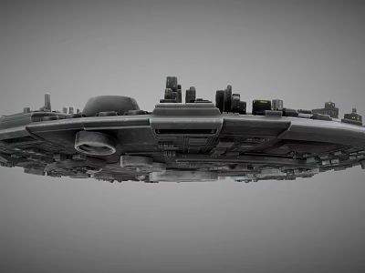 Futuristic Large Sci Fi Spaceship With Detailed Structure Engines And Modules 3d model