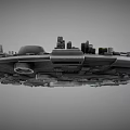Futuristic Large Sci Fi Spaceship With Detailed Structure Engines And Modules 3d model