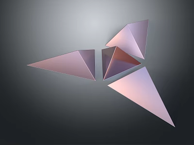 Abstract Geometric Design With Pastel Pink Purple Triangles On Dark Background 3d model