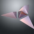 Abstract Geometric Design With Pastel Pink Purple Triangles On Dark Background 3d model