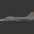 3D Rendered Military Fighter Jet Model With Gray Body And Attached Missiles