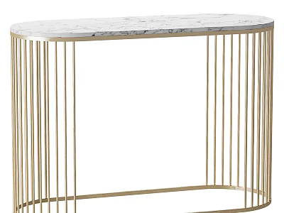 Elegant Modern Console Table With Marble Top And Gold Metal Frame Design 3d model
