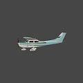 Modern Small Passenger Plane With White Wings Green Fuselage And Single Propeller