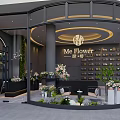 Me Flower Modern Elegant Specialty Store With Various Flowers Green Plants Display Shelves And Sofas