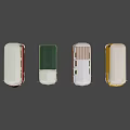 Vintage Colorful Classic Van Cars Featuring Retro Design And Various Models