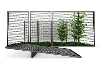 Industrial wind screen partition fence industrial wind partition barbed wire fence moving screen 3d model