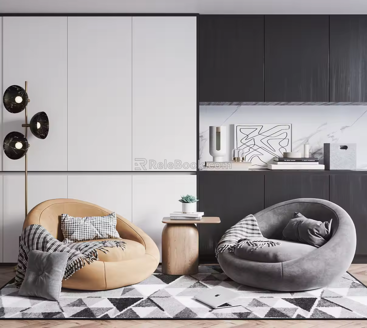 Modern Casual Sofa Combination Lazy Sofa 3d model