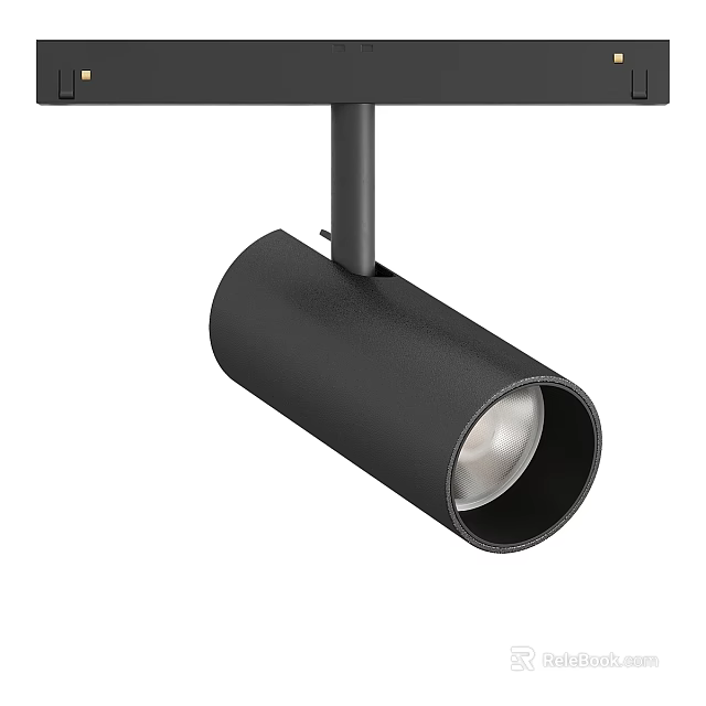 Modern Black Metal Spotlight Track Mounted Sleek Design Adjustable Head For Home Lighting 3d model 