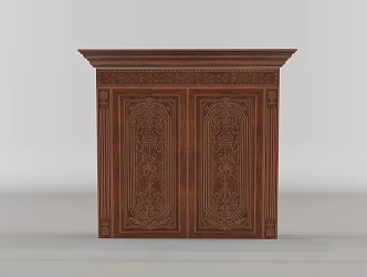 European-style Double Door Classical Carved Entry Door Security Door Wooden Door 3d model