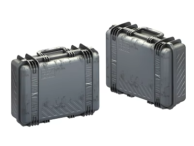 Gray Hard Shell Storage Cases With Durable Protective Design For Equipment Transport 3d model
