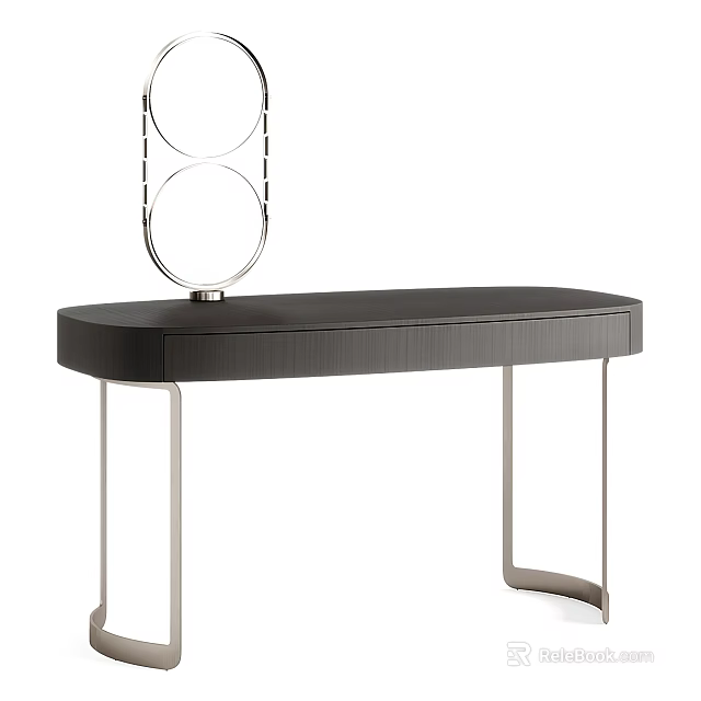Modern Sleek Desk Design With Black Top And Metal Legs For Home Office 3d model 