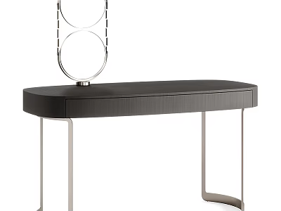 Modern Sleek Desk Design With Black Top And Metal Legs For Home Office 3d model