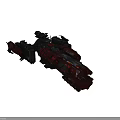 Red and Black Interstellar Spaceship With Futuristic Design For Cosmic Exploration