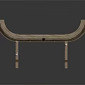 Ancient Wooden Boat With Multi Deck Structure And Decorative Details Display Model