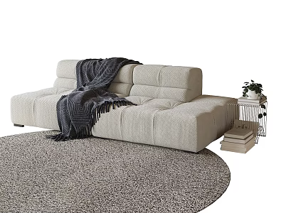 modern double sofa leisure sofa 3d model
