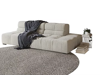 modern double sofa leisure sofa 3d model