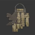 Ancient Stone Ruins Structure With Broken Blocks And Archway Design 3d model