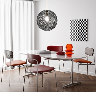 Modern Dining Table and Chair Combination Dining Table and Chair 3d model