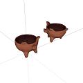 Animal Piglet Modeling Ceramic Bowl 3d model