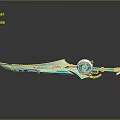 Futuristic Blue Sword Weapon With Glowing Core Metallic Shine And Reflective Surface