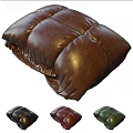 Brown Leather Cushion With Stitched Design And Multiple Color Options 3d model
