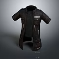 Black Tactical Jacket With Multiple Pockets Short Sleeves And Epaulet Design Details