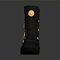 Black Leather Boots With Golden Buckles And Multiple Adjustable Straps For Daily Use