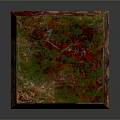 Decorative Architectural Column With Green Red Gold Marbled Surface And Intricate Patterns