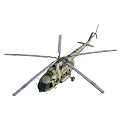 Olive Green Military Transport Helicopter With Multiple Round Windows And Landing Gear