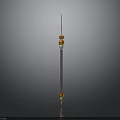Laboratory Syringe With Red Tip Orange Components Graduated Scale On Gray Background