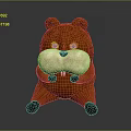 Cute Cartoon Beaver Plush Toy With Brown Body And Big White Nose