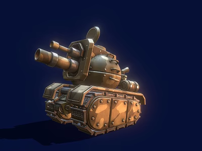 3D Rendered Military Armored Vehicle With Multiple Cannons Tracks And Metal Plating Design 3d model