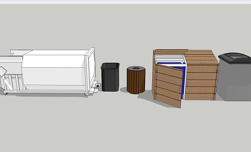 Modern Trash Bin Dumpster Trash Bin Luggage Cabinet Loose-leaf Book Crate 3d model