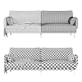 Stylish Orange Sofa With Gray Blanket And Metal Legs For Modern Living Room