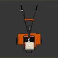 Orange Garden Tiller With Black Wheels White Fuel Tank And Ergonomic Handle Design