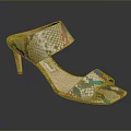 Colorful Snake Print Open Toe Stiletto Heeled Sandals With Stylish Design