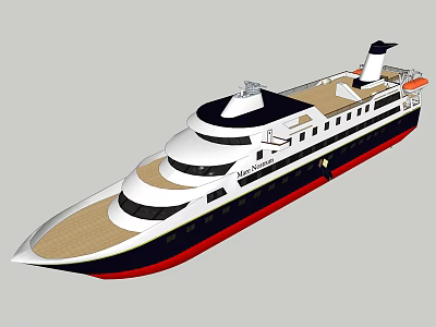 Modern Cruise Ship Exterior Design With Multi Decks And Colors 3d model