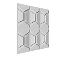 White Geometric Hexagonal 3D Textured Wall Panel For Modern Interior Decor 3d model