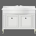 White Bathroom Vanity With Two Doors And Decorative Legs Classic Design
