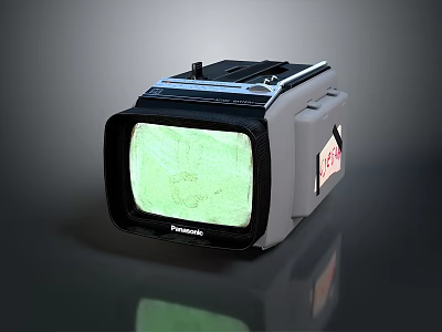 Vintage Panasonic Computer Monitor With Green Screen Display And Retro Design 3d model