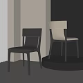 Modern Single Chair With White Backrest And Black Seat On Circular Display Stand