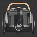 Modern Canister Vacuum Cleaner With Black And Beige Design Round Control Panel And Large Wheels