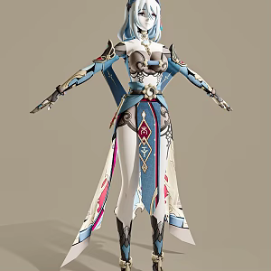Hand-run beauty game role 3d model