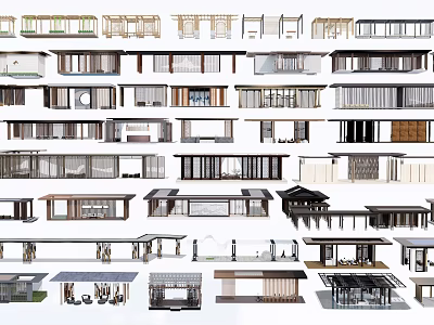 Various Stylish Pergola Designs Featuring Modern Traditional Wooden And Metal Outdoor Structures 3d model
