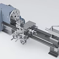 Industrial Lathe Machine With Motorized Spindle Chuck And Precision Metal Working Bed