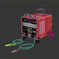 Red MZ WELDING M3 300 Welding Machine With Wheels And Power Cables 3d model